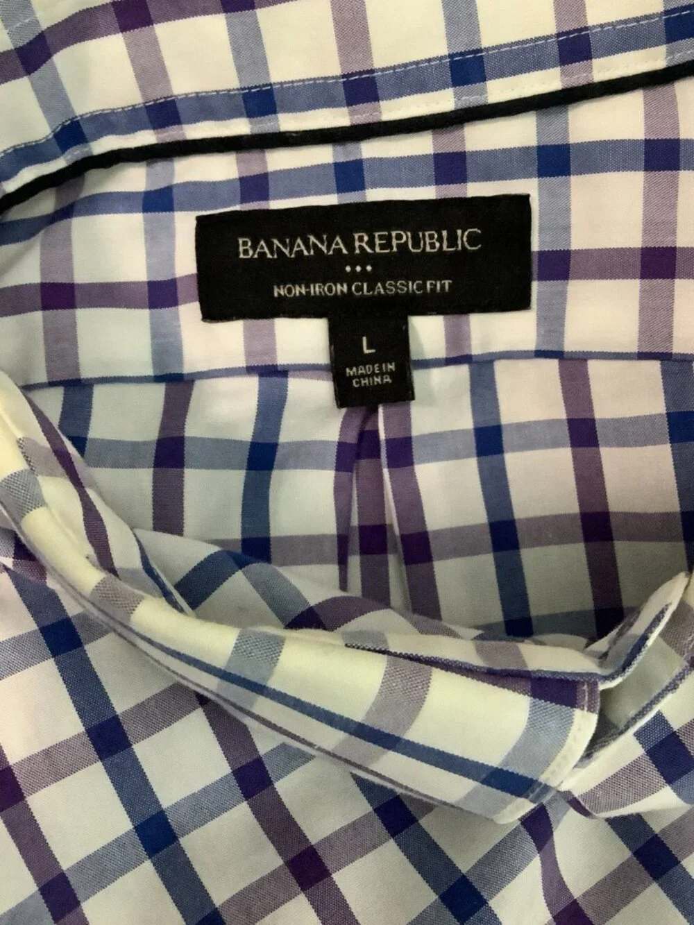Long Sleeve Button Banana Republic Classic Fit Large Mens Dress Shirt No-iron